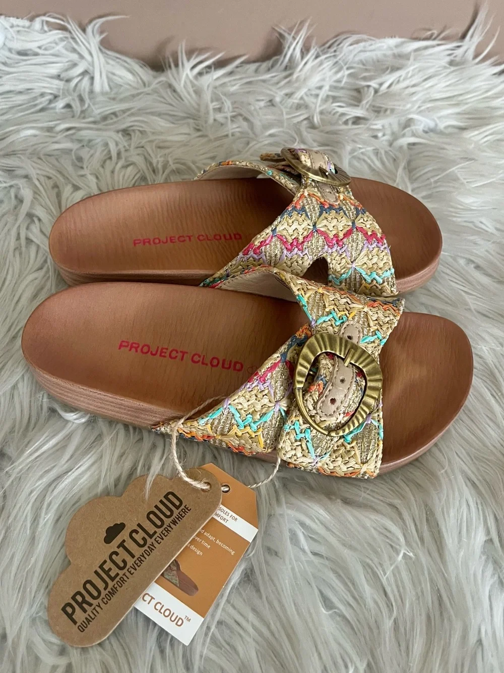 {Project Cloud} Kids Beaming Slip-On Slide Sandals - Youth 13 - NWT